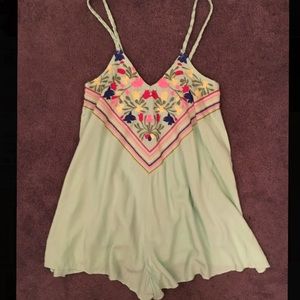 Sea foam green romper